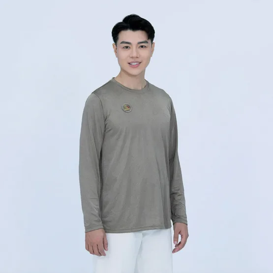 Crewneck Long-Sleeved T-shirt (Unisex, Silver Gray)