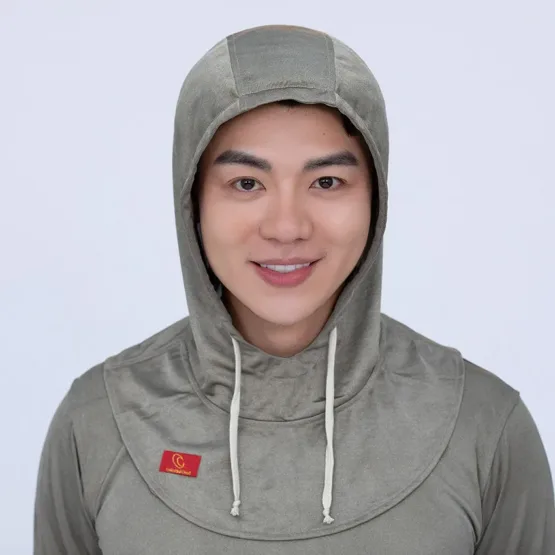 Hooded Neck Protector (unisex, silver gray)